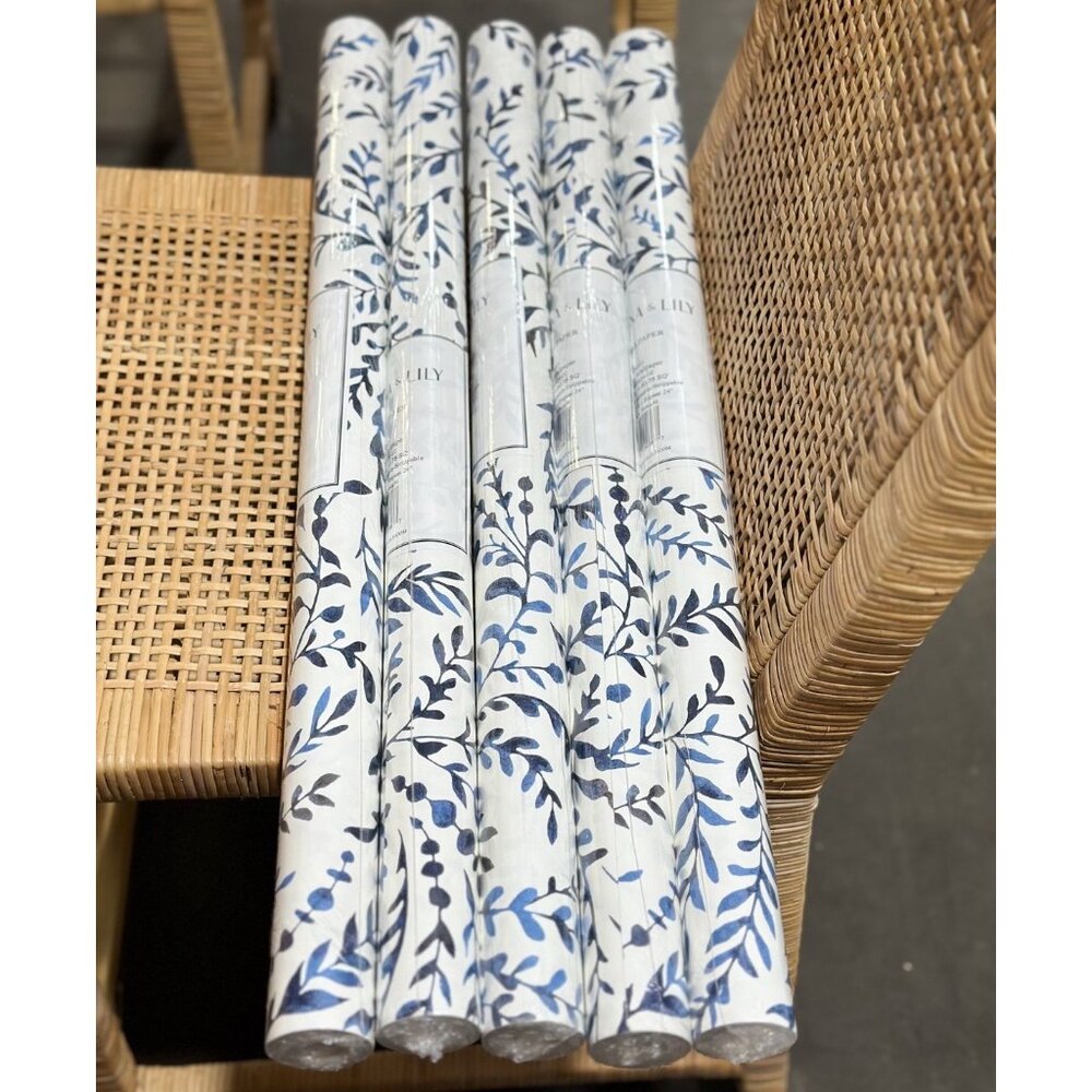 NEW Serena & Lily Priano Wallpaper (Unpasted/Traditional)-Navy Blue